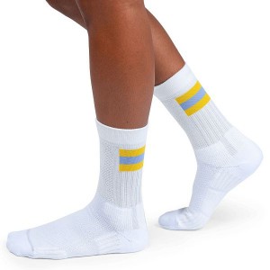 Women's On Running Tennis Socks White / Mustard | 6814932_MY