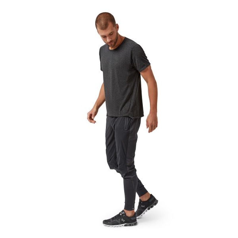 Men's On Running Active-T T Shirts Black | 4218309_MY
