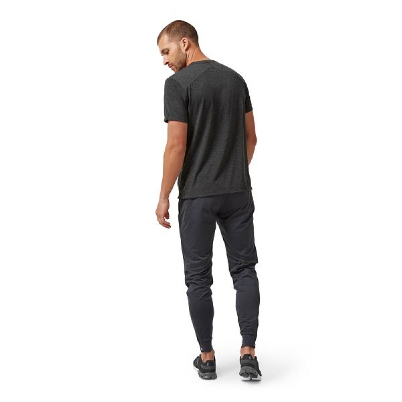 Men's On Running Active-T T Shirts Black | 4218309_MY