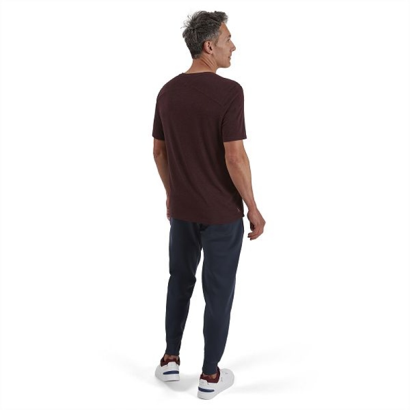 Men's On Running Active-T T Shirts Burgundy | 4379521_MY