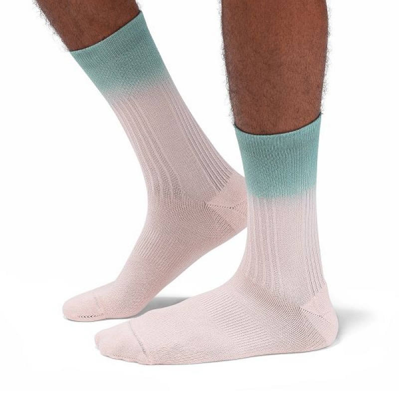 Men\'s On Running All-Day Socks Pink / Green | 8145962_MY