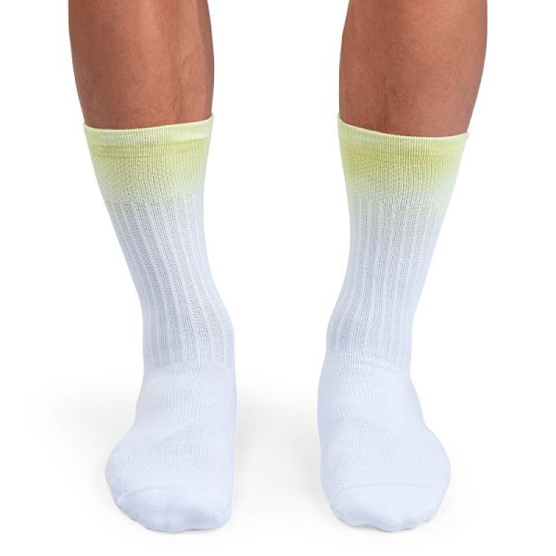Men's On Running All-Day Socks White / Yellow | 4536978_MY