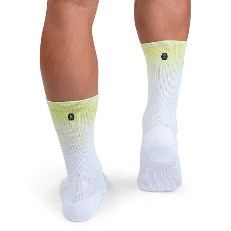 Men's On Running All-Day Socks White / Yellow | 4536978_MY