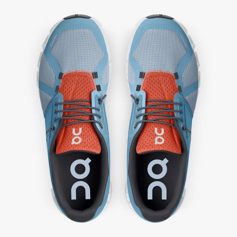 Men's On Running Cloud 5 Push Walking Shoes Blue / Orange | 8473026_MY