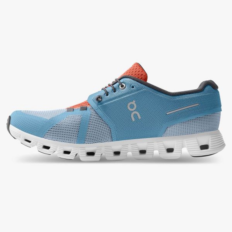 Men's On Running Cloud 5 Push Walking Shoes Blue / Orange | 8473026_MY