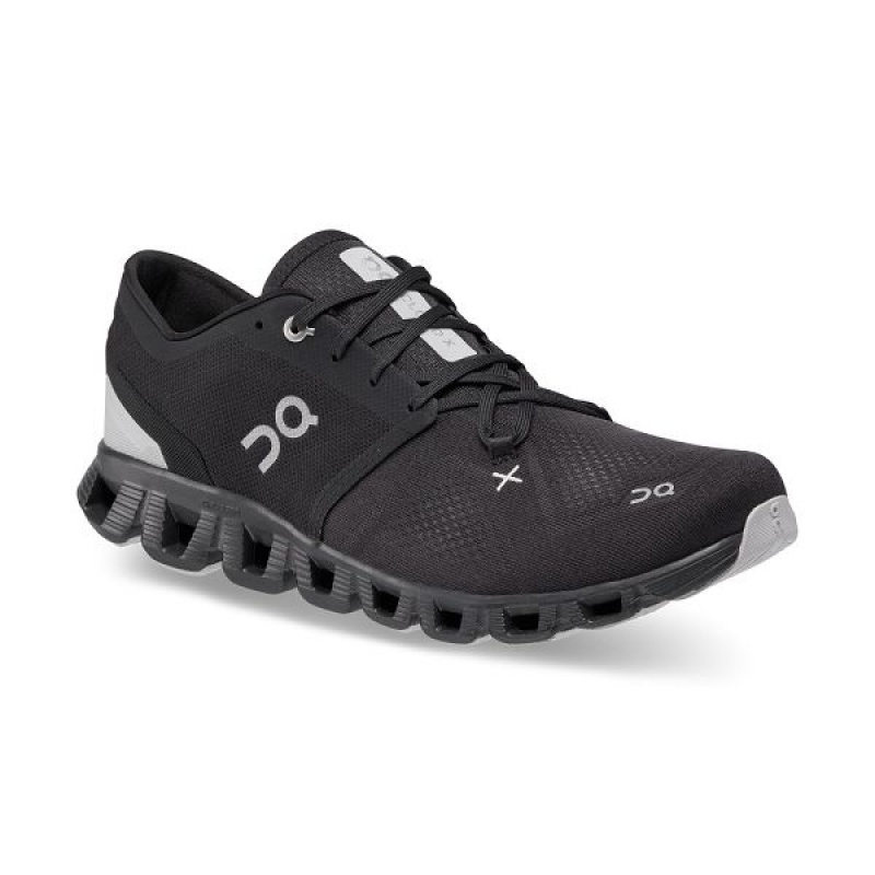 Men's On Running Cloud X 3 Road Running Shoes Black | 8671309_MY