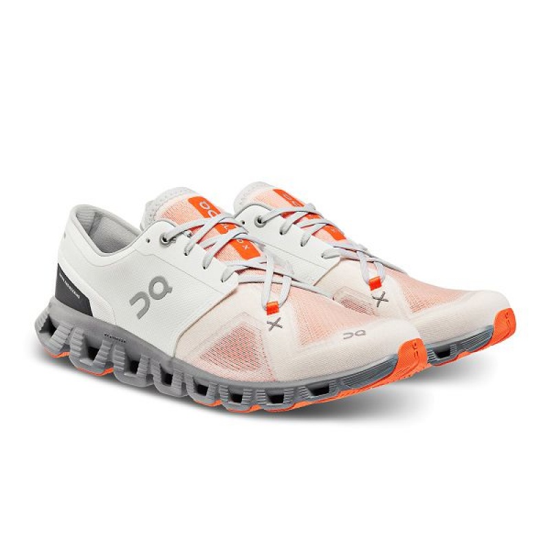 Men's On Running Cloud X 3 Road Running Shoes White | 9243165_MY