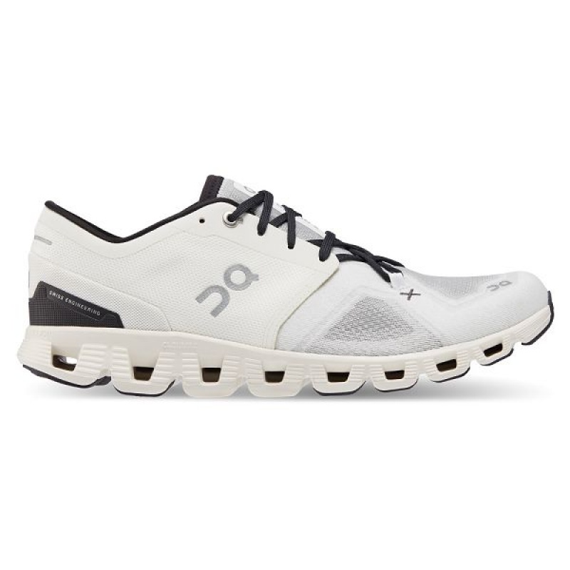 Men\'s On Running Cloud X 3 Road Running Shoes White / Black | 7256834_MY