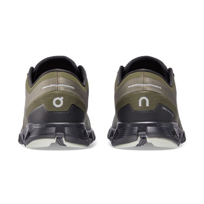 Men's On Running Cloud X 3 Road Running Shoes Olive | 4291375_MY