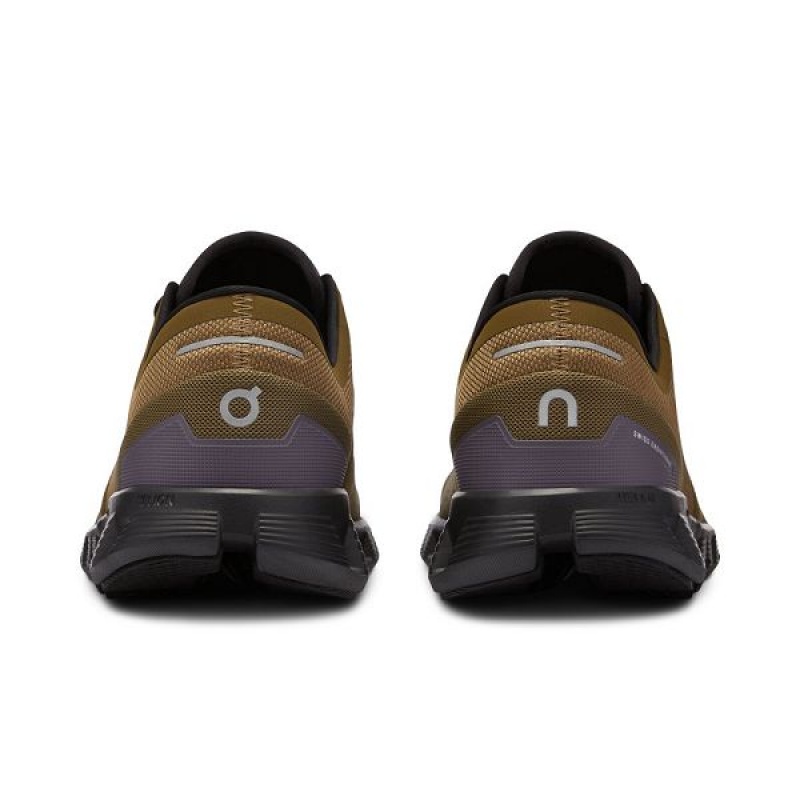 Men's On Running Cloud X 3 Road Running Shoes Olive / Black | 5376814_MY