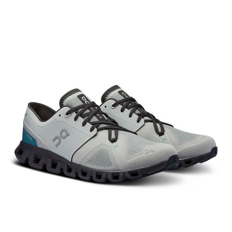 Men's On Running Cloud X 3 Road Running Shoes Grey | 4379256_MY
