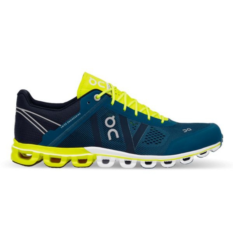 Men\'s On Running Cloudflow 1 Road Running Shoes Blue / Yellow | 3806752_MY