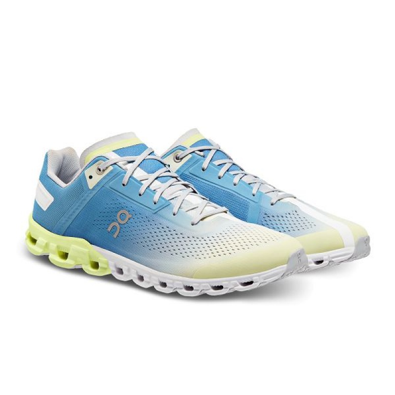 Men's On Running Cloudflow Road Running Shoes Green / Blue | 4516928_MY