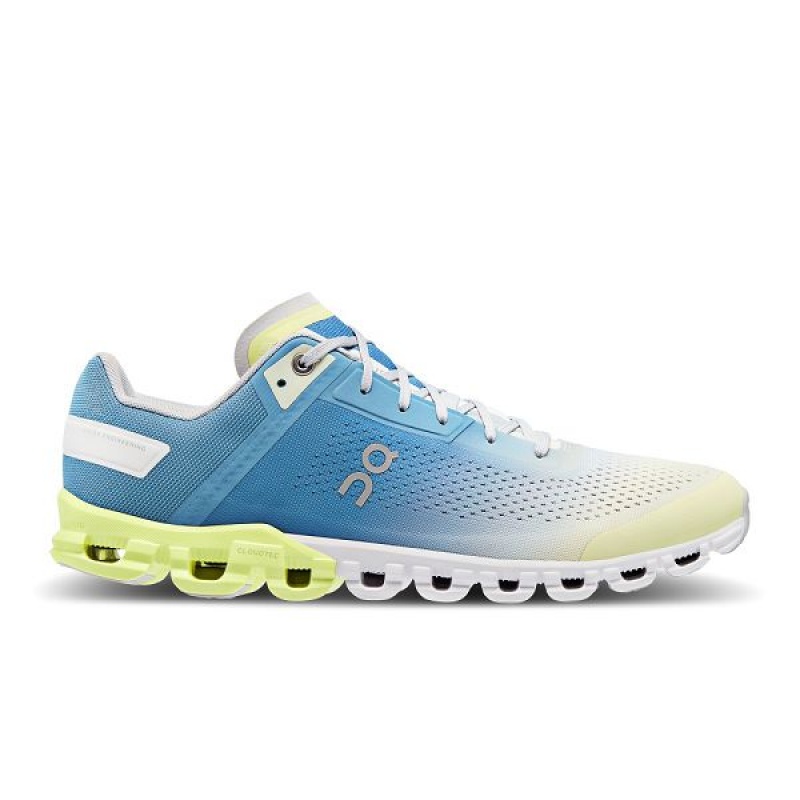 Men\'s On Running Cloudflow Road Running Shoes Green / Blue | 4516928_MY