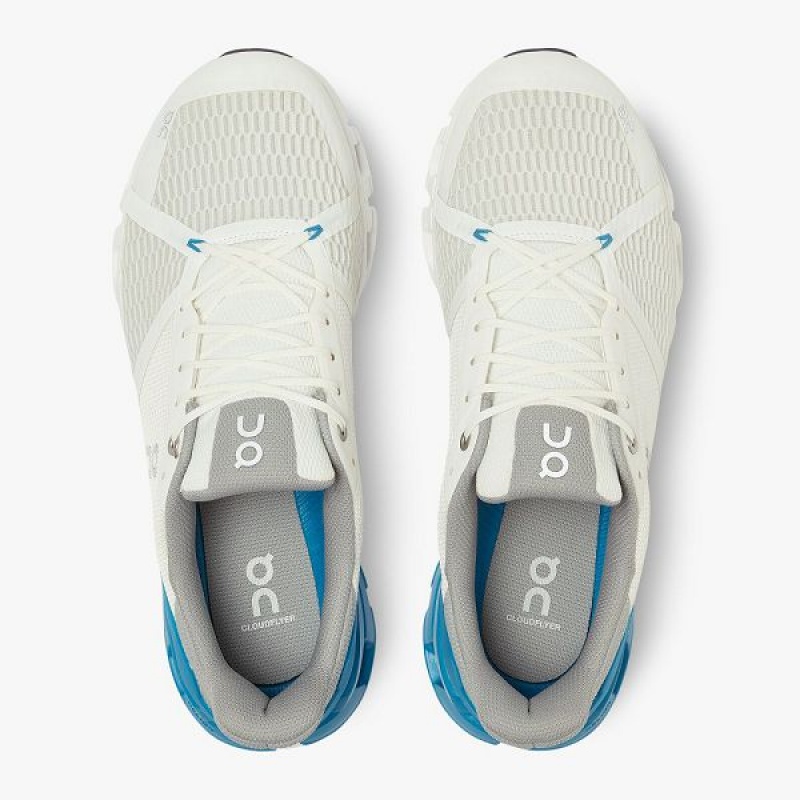 Men's On Running Cloudflyer 3 Road Running Shoes White / Blue | 2659018_MY