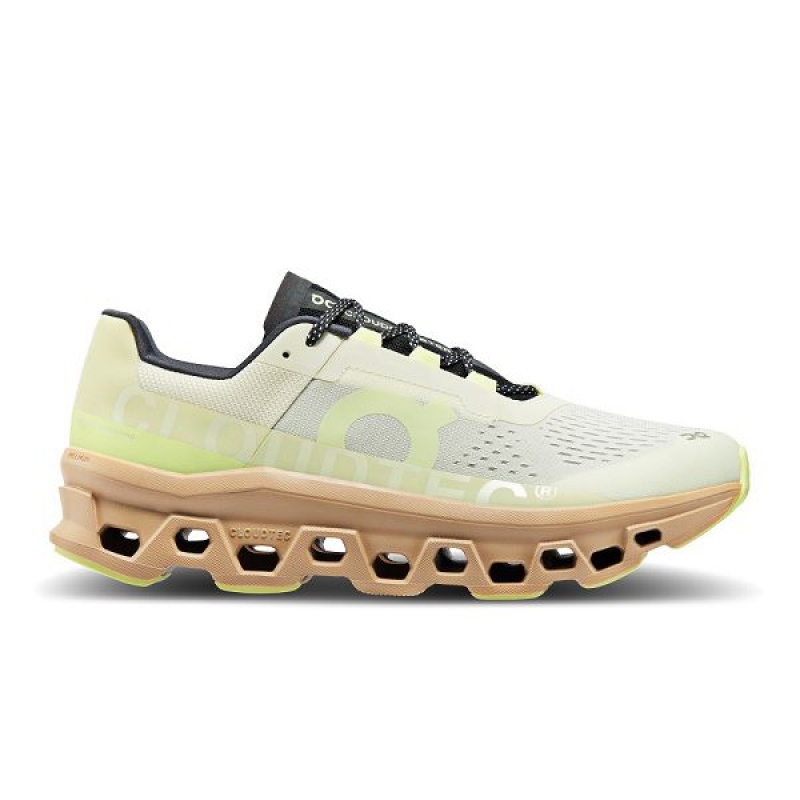 Men\'s On Running Cloudmonster Road Running Shoes Cream | 5930741_MY