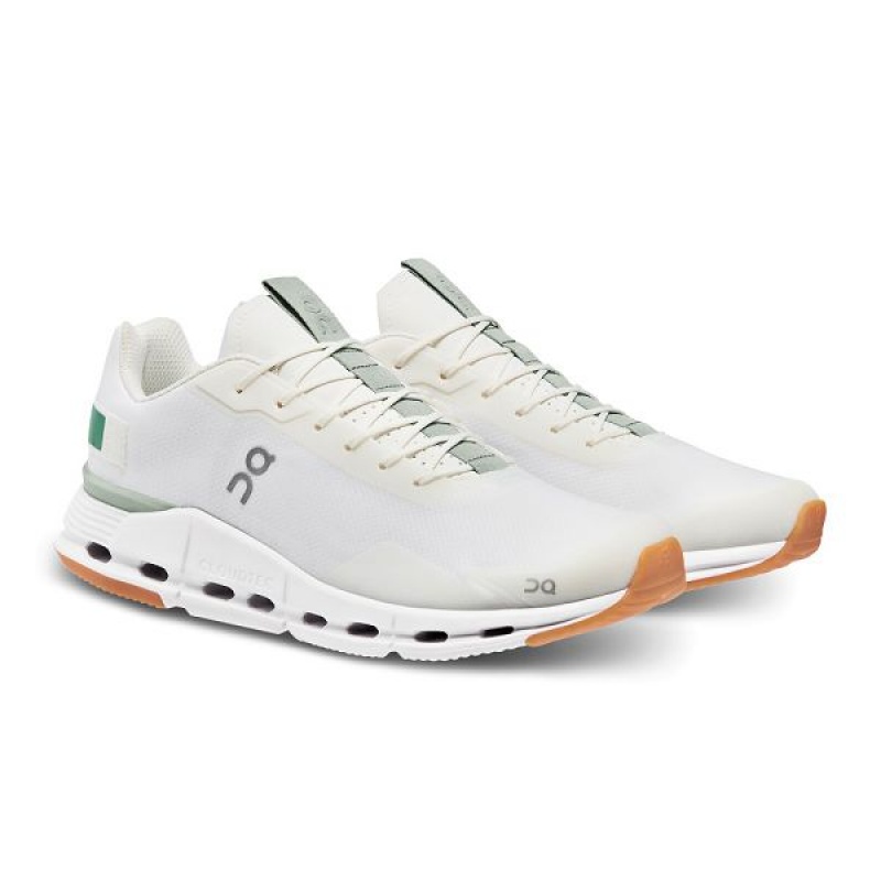 Men's On Running Cloudnova Form Sneakers White / Green | 2437059_MY