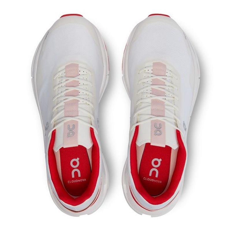 Men's On Running Cloudnova Form Sneakers White / Red | 4591826_MY