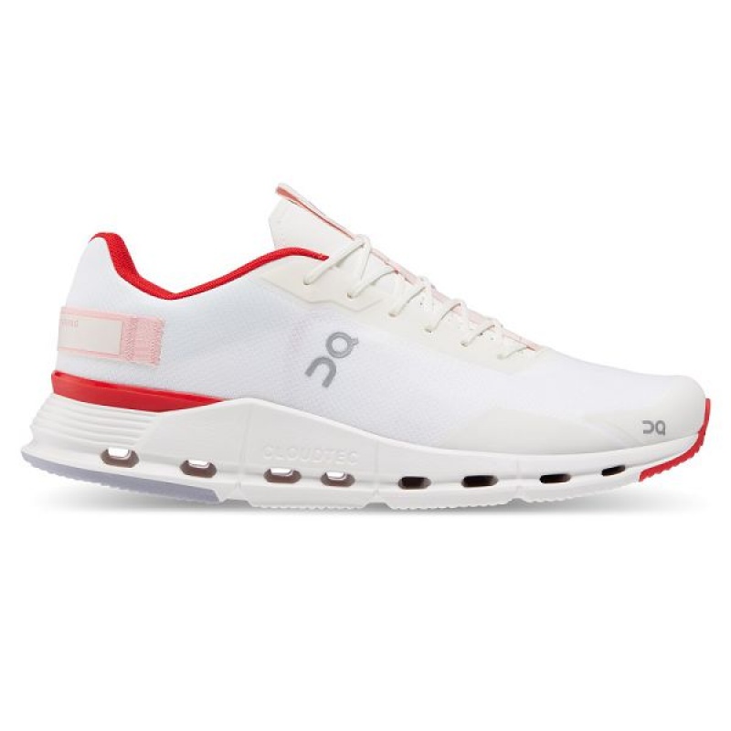 Men\'s On Running Cloudnova Form Sneakers White / Red | 4591826_MY