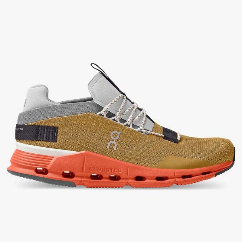 Men\'s On Running Cloudnova Sneakers Brown / Orange | 5094218_MY
