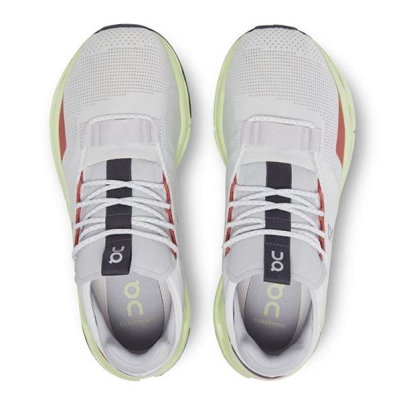 Men's On Running Cloudnova Sneakers White / Light Green | 5960143_MY