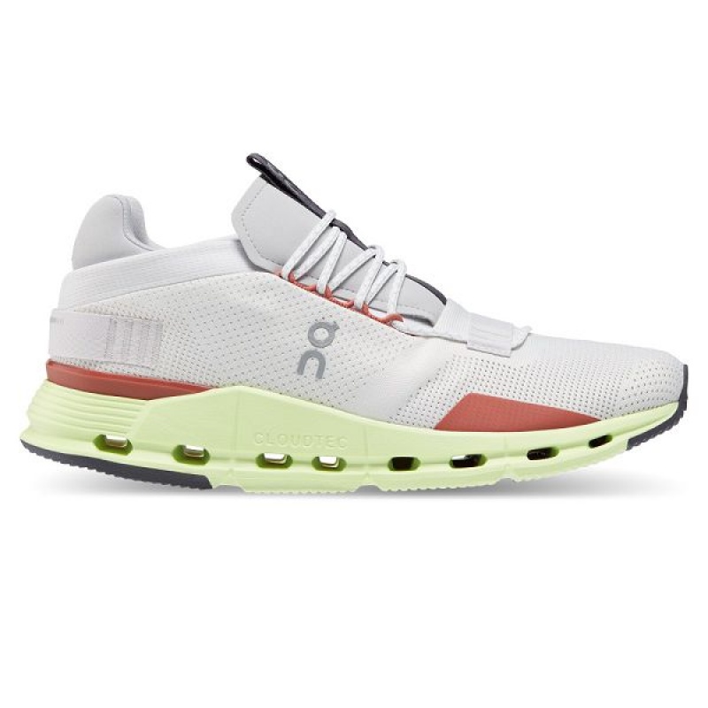 Men\'s On Running Cloudnova Sneakers White / Light Green | 5960143_MY