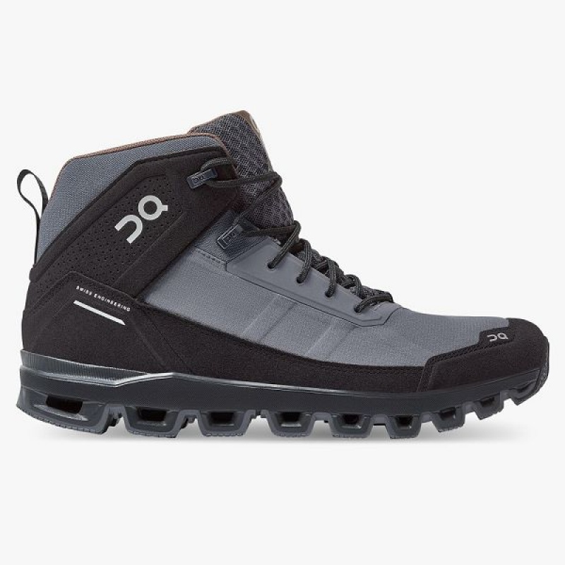 Men\'s On Running Cloudridge Hiking Boots Grey / Black | 6302549_MY