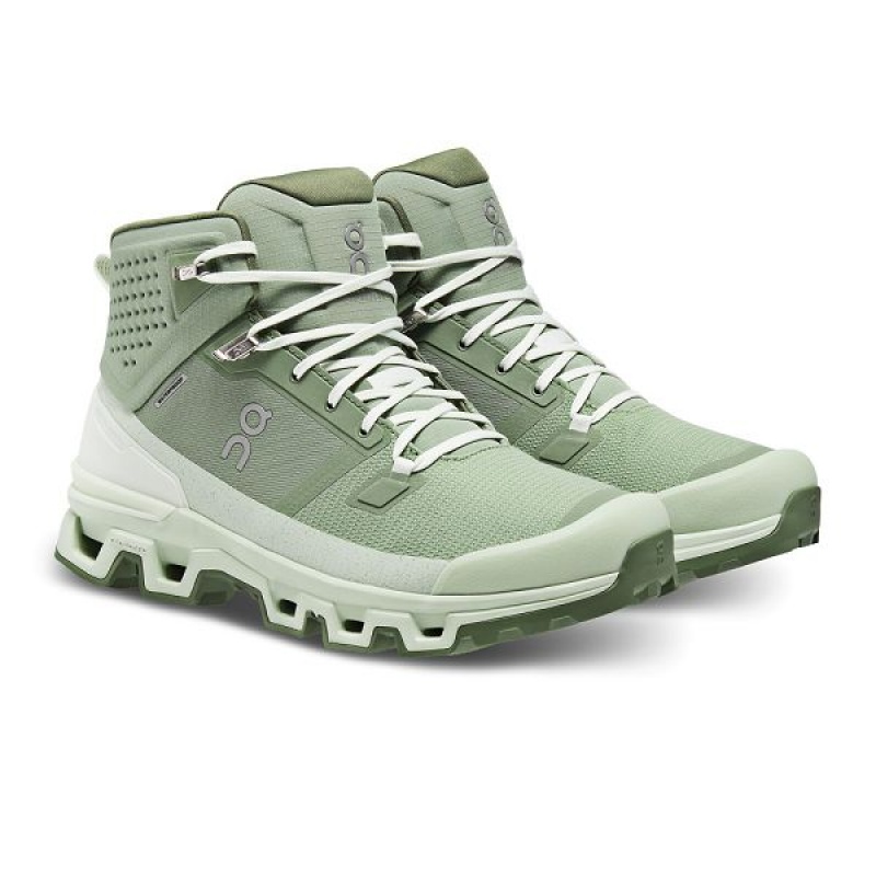 Men's On Running Cloudrock 2 Waterproof Hiking Boots Green | 6591304_MY