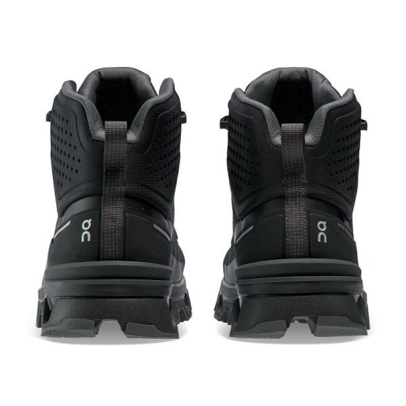 Men's On Running Cloudrock 2 Waterproof Hiking Boots Black | 8072695_MY