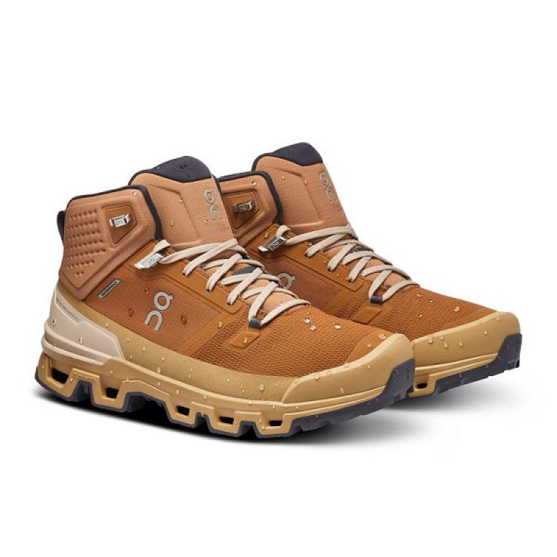 Men's On Running Cloudrock 2 Waterproof Hiking Boots Brown | 2437950_MY