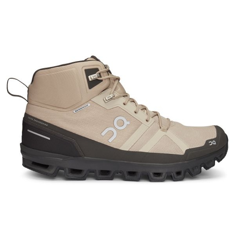 Men\'s On Running Cloudrock Waterproof Hiking Boots Black | 4031759_MY
