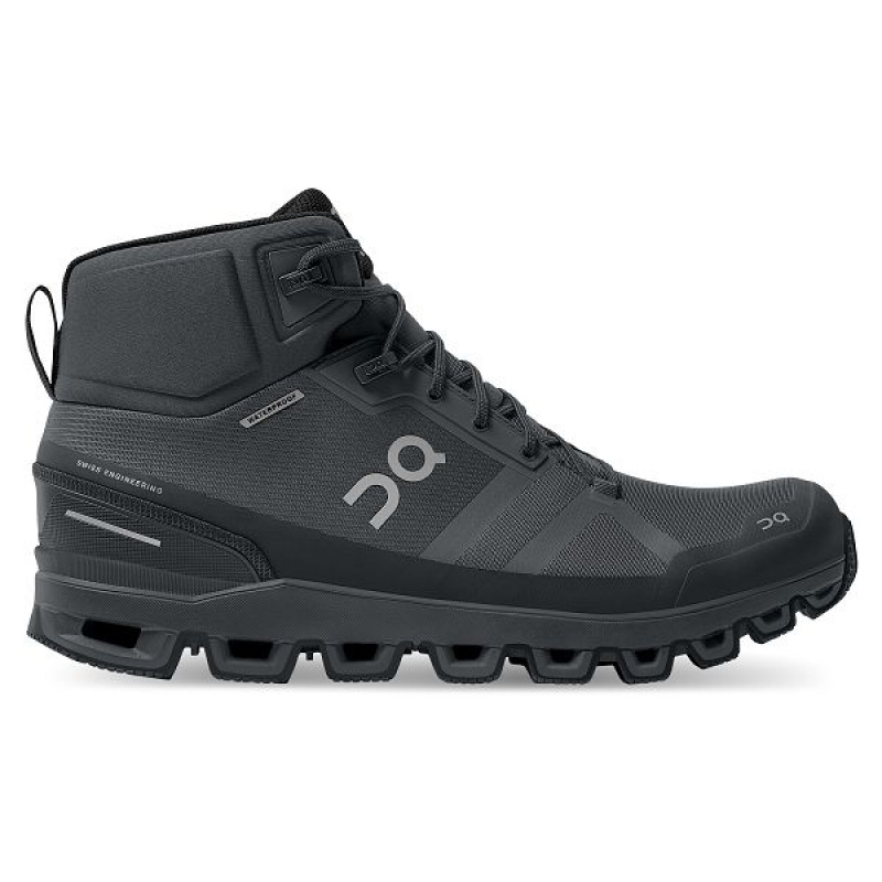 Men\'s On Running Cloudrock Waterproof Hiking Boots Grey | 2089456_MY