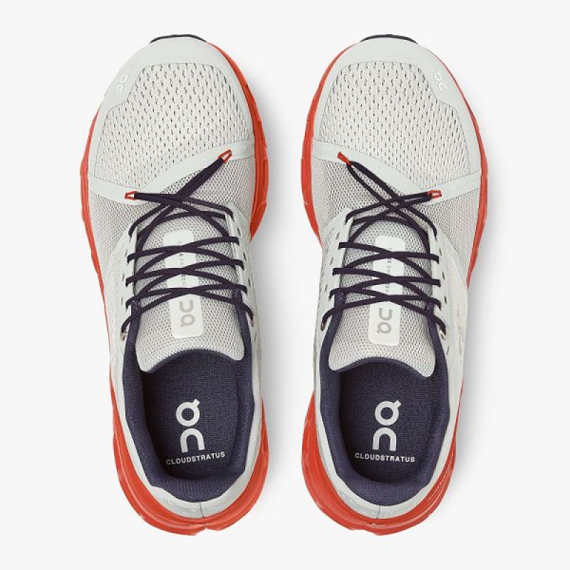 Men's On Running Cloudstratus 1 Road Running Shoes Grey / Orange | 8427391_MY