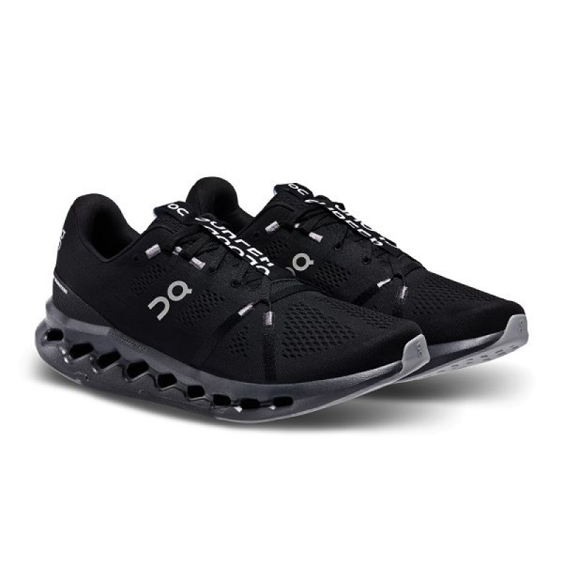 Men's On Running Cloudsurfer Road Running Shoes Black | 348296_MY
