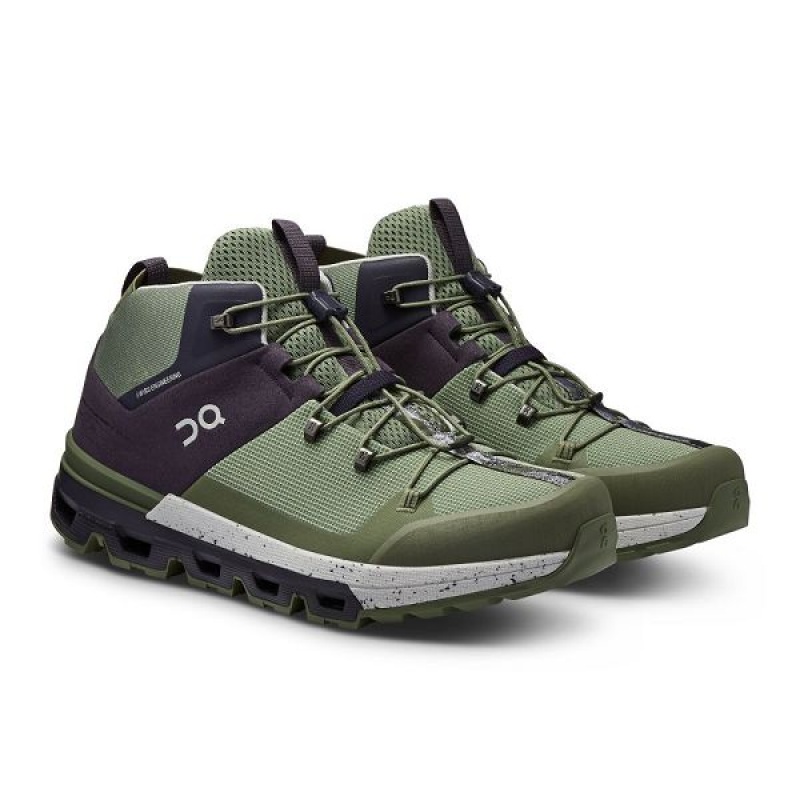 Men's On Running Cloudtrax Hiking Boots Green | 427381_MY