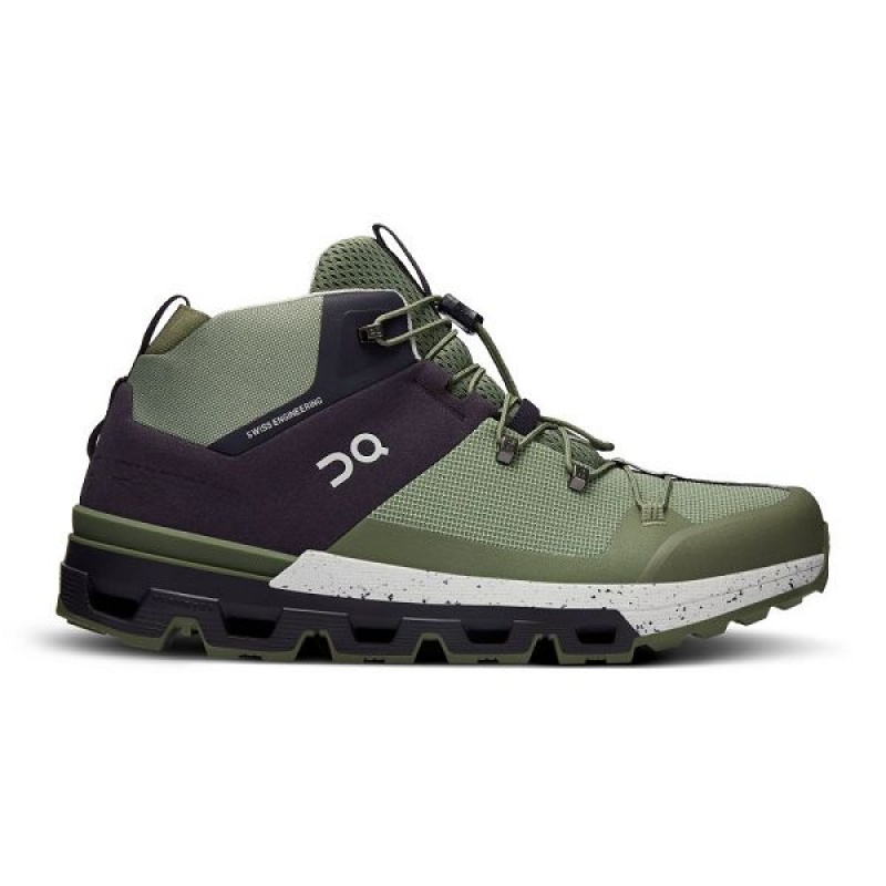 Men\'s On Running Cloudtrax Hiking Boots Green | 427381_MY