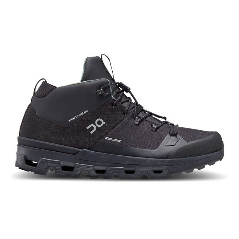 Men\'s On Running Cloudtrax Waterproof Hiking Boots Black | 1842056_MY
