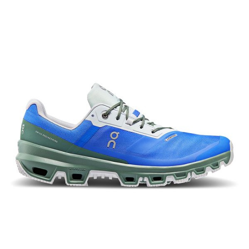 Men\'s On Running Cloudventure Waterproof 3 Trail Running Shoes Blue / Dark Green | 4358619_MY