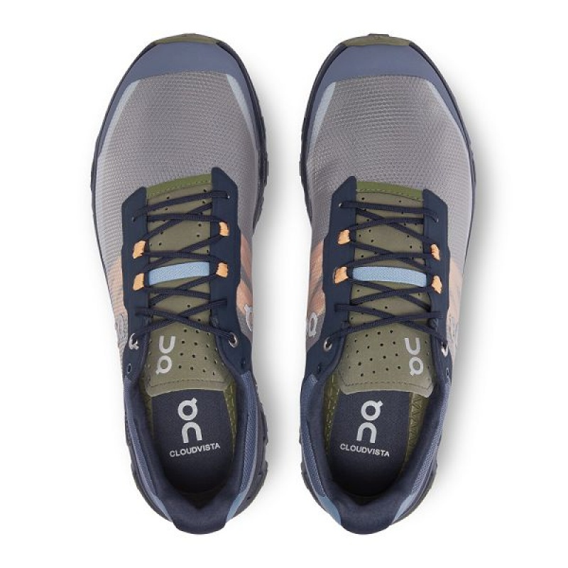 Men's On Running Cloudvista Hiking Shoes Navy / Olive | 7432895_MY