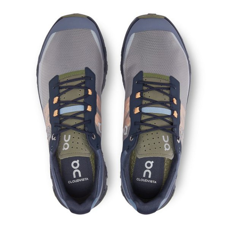 Men's On Running Cloudvista Trail Running Shoes Navy / Olive | 8159073_MY
