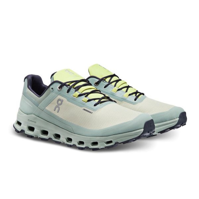 Men's On Running Cloudvista Waterproof Trail Running Shoes Green | 7325196_MY