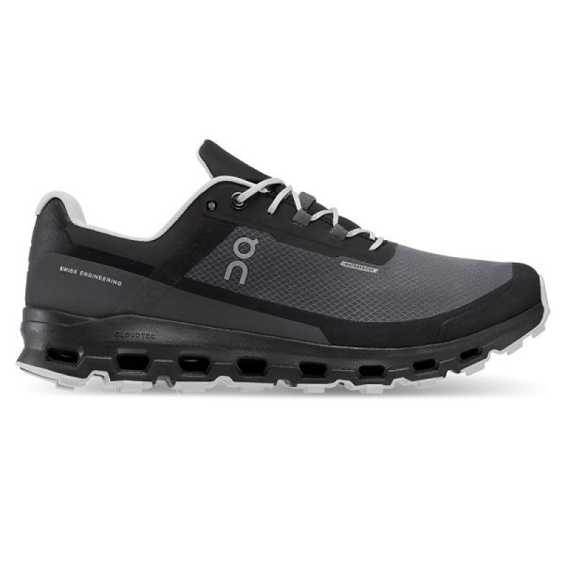 Men\'s On Running Cloudvista Waterproof Trail Running Shoes Grey / Black | 1830976_MY