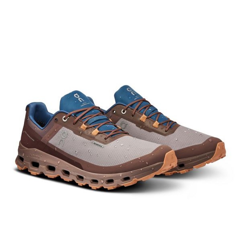 Men's On Running Cloudvista Waterproof Trail Running Shoes Chocolate | 4536902_MY
