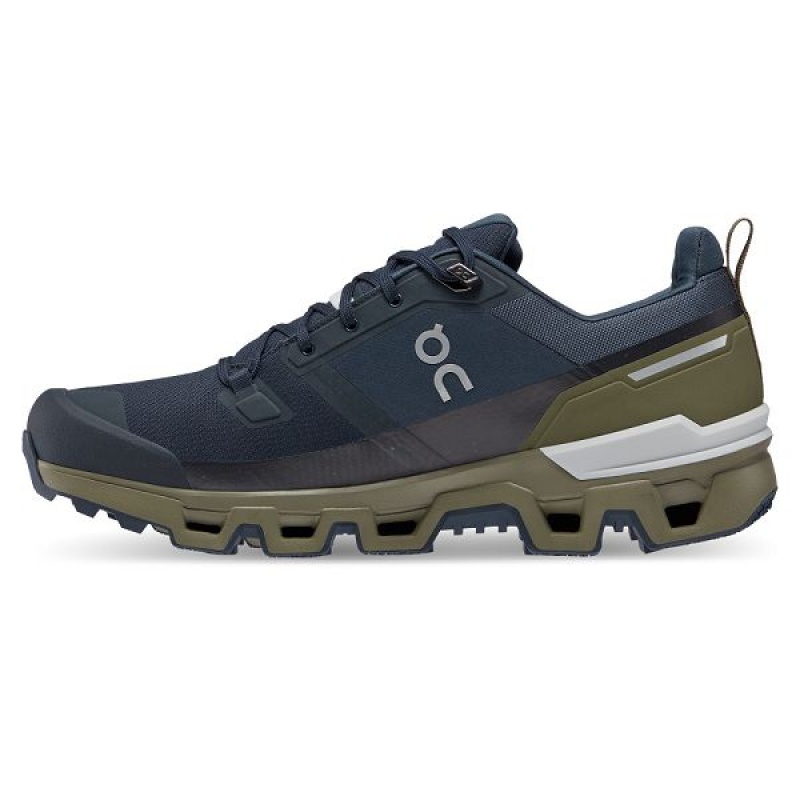 Men's On Running Cloudwander Waterproof Hiking Shoes Navy / Olive | 3976850_MY