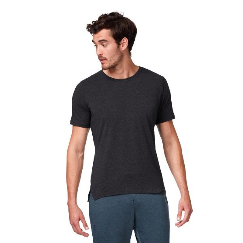 Men\'s On Running Comfort-T 2 T Shirts Black | 723861_MY