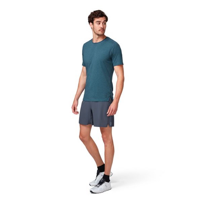 Men's On Running Comfort-T 2 T Shirts Navy | 9574086_MY