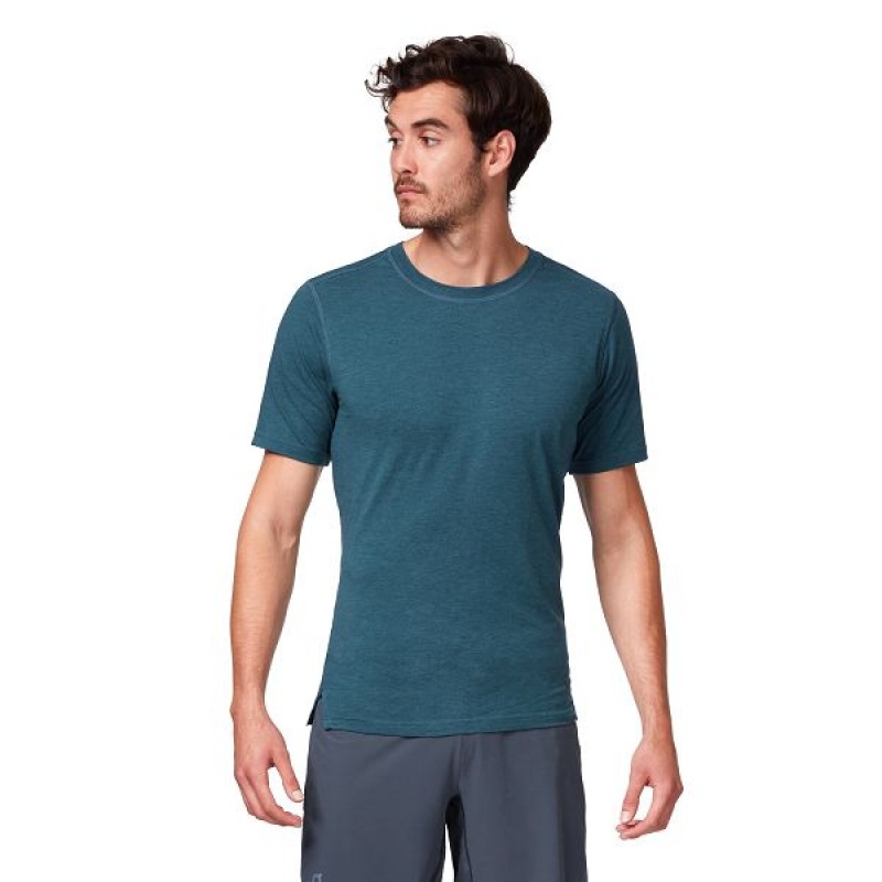 Men\'s On Running Comfort-T 2 T Shirts Navy | 9574086_MY
