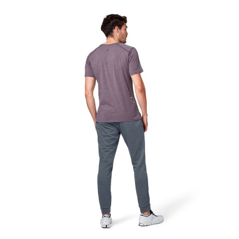 Men's On Running Comfort-T 2 T Shirts Purple | 4250381_MY