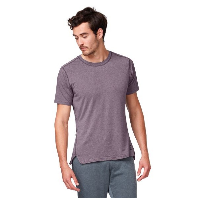 Men\'s On Running Comfort-T 2 T Shirts Purple | 4250381_MY
