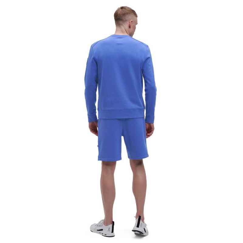 Men's On Running Crew Neck Sweatshirts Blue | 4689301_MY